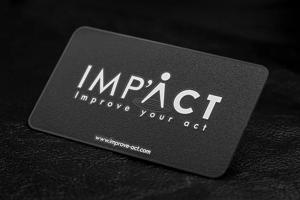 Product design example: Matte Black card with sample brand artwork