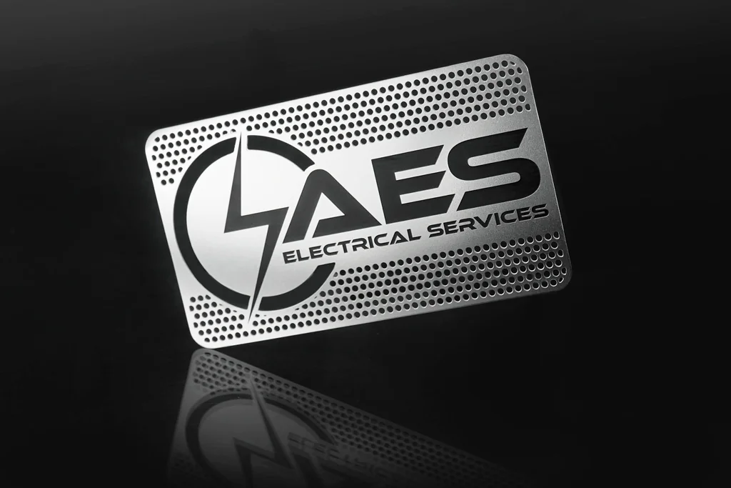 Product design example: Stainless Steel card with sample brand artwork